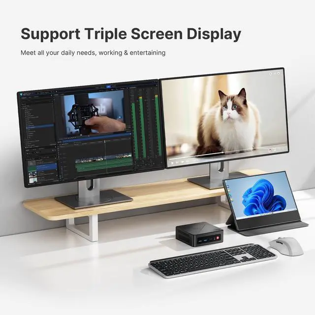 Alt view image 5 of 5 - origimagic C4 Mini PC Ryzen 5 3550H(Upgraded N150), 8GB RAM 256GB NVMe SSD Mini Computer Triple Display, Dual LAN, USB 3.2, Home/Office/Business