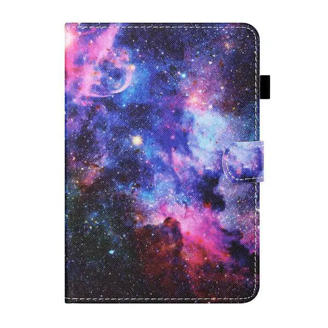 Alt view image 3 of 5 - UUcovers 7" Kindle Fire 7 Tablet Case 9th/7th/5th Generation (2019/2017/2015 Release) with Stand Pencil Holder [Auto Wake/Sleep] Slim Smart Magnetic Folio PU Leather & TPU Back Cover, Rainbow Galaxy