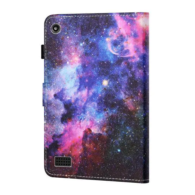 Alt view image 4 of 5 - UUcovers 7" Kindle Fire 7 Tablet Case 9th/7th/5th Generation (2019/2017/2015 Release) with Stand Pencil Holder [Auto Wake/Sleep] Slim Smart Magnetic Folio PU Leather & TPU Back Cover, Rainbow Galaxy