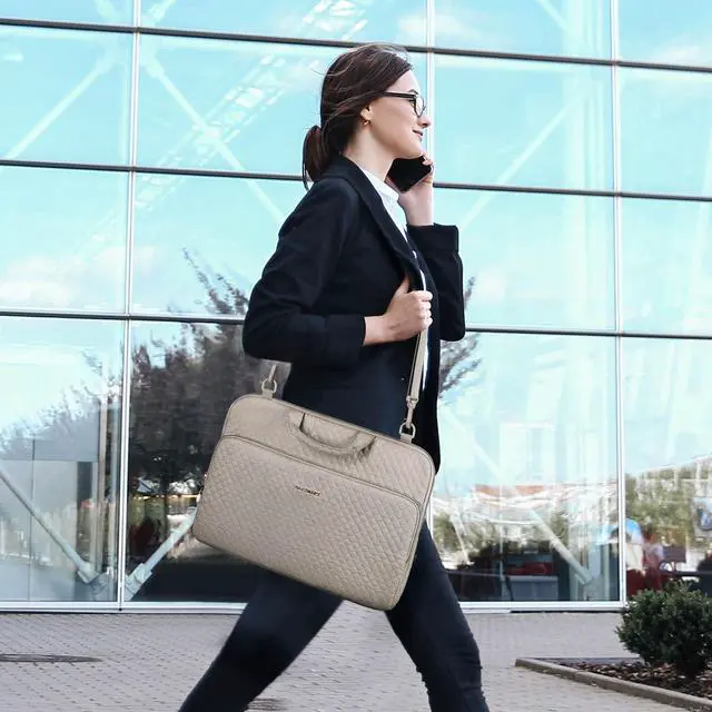 Alt view image 5 of 5 - BAGSMART Laptop Sleeve 15.6 Inch, Lightweight Laptop Bag Compatible with MacBook Pro 16 Inch,15.6 Inch HP,Dell,Acer Aspire,Asus Notebook, Protective Case with Shoulder Strap,Pocket,Handle, Gray