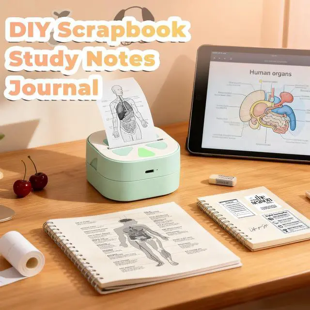 Alt view image 5 of 5 - Anycash Sticker Printer Mini Print Pod, Bluetooth Thermal Sticker Maker Machine with 3 Roll Paper, D20 Portable Inkless Pocket impresora portátil Picture Label Printer for Phone DIYJournal Kids Gift