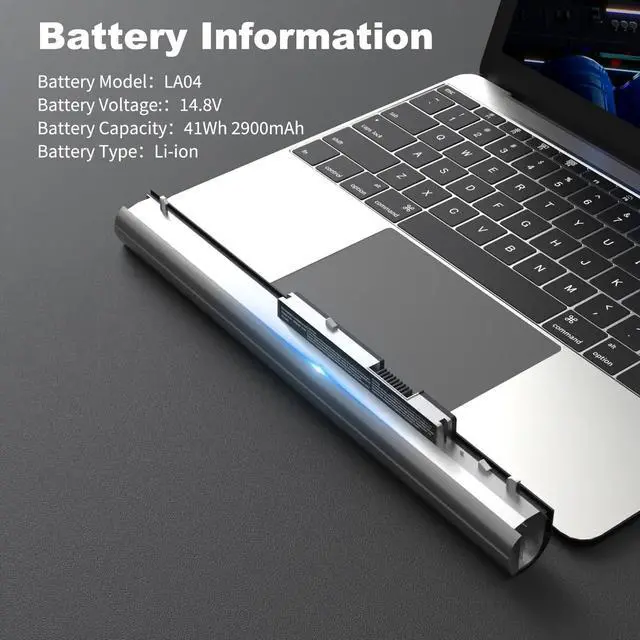 Alt view image 2 of 5 - choccosuri LA04 Battery 776622-001 728460-001 752237-001 Laptop Battery Replacement for HP Pavilion LA04DF 248 G1 15-F233WM 15-F272WM TPN-Q130 15-F211WM HSTNN-YB5M 15-N210DX HSTNN-DB5M LA03DF