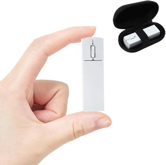 Main image of Wireless Mouse Bluetooth Mini Silent Dual-Mode 2.4GHz & Bluetooth Computer Mice with Case Lightweight Rechargeable Portable Small Wireless Mouse for Laptop PC Desktop MacBook Tablet Kids Gift, White