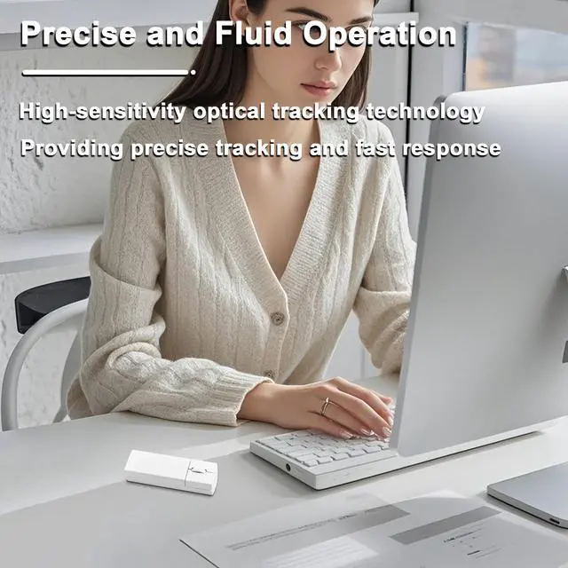 Alt view image 4 of 5 - Wireless Mouse Bluetooth Mini Silent Dual-Mode 2.4GHz & Bluetooth Computer Mice with Case Lightweight Rechargeable Portable Small Wireless Mouse for Laptop PC Desktop MacBook Tablet Kids Gift, White