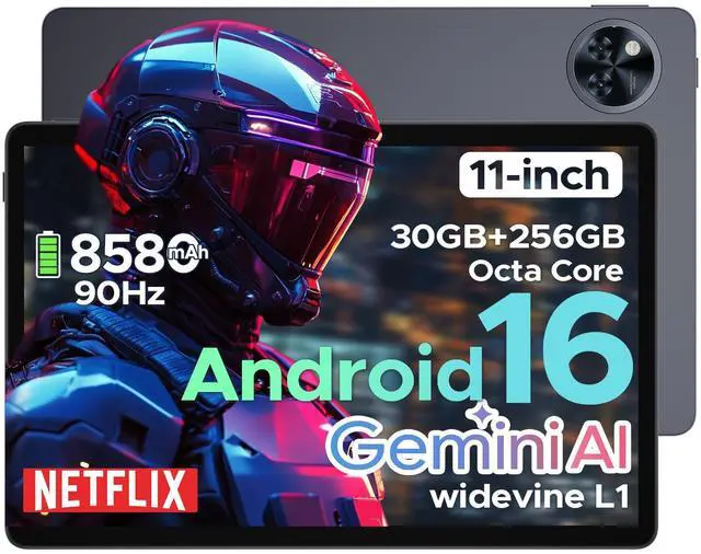 Main image of DOOGEE U11 Pro Android 16 Tablet, 11 inch Tablet with Gemini AI,30GB+256GB/2TB TF Octa-Core,90Hz Display, 8580mAh,1080P, Bluetooth 5.0+5G WiFi,Widevine L1,13MP+5MP, Face ID/OTG