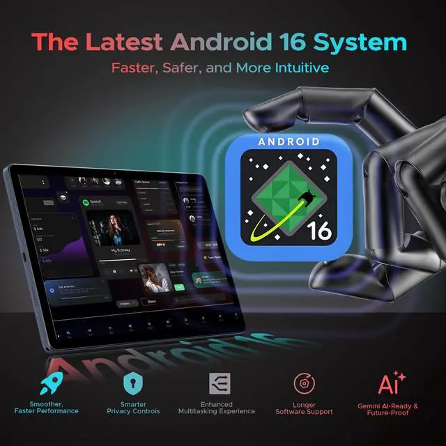 Alt view image 2 of 5 - DOOGEE U11 Pro Android 16 Tablet, 11 inch Tablet with Gemini AI,30GB+256GB/2TB TF Octa-Core,90Hz Display, 8580mAh,1080P, Bluetooth 5.0+5G WiFi,Widevine L1,13MP+5MP, Face ID/OTG