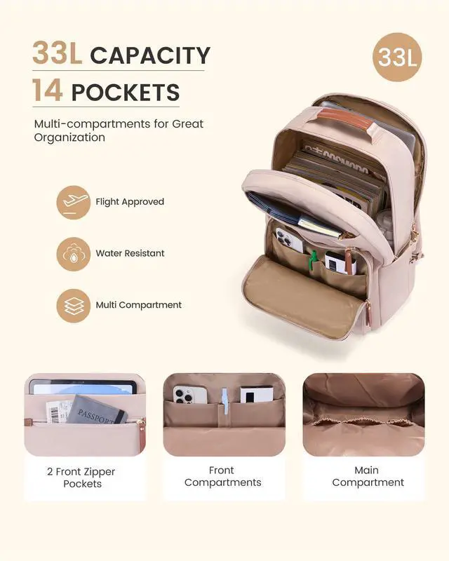 Alt view image 4 of 5 - LOVEVOOK Laptop Backpack for Women, College Backpack for Student Teen Girl, 17.3" Work Business Computer Backpack, Back to School Bookbag, Casual Daypack Purse, Travel Personal Item Bag for Gift