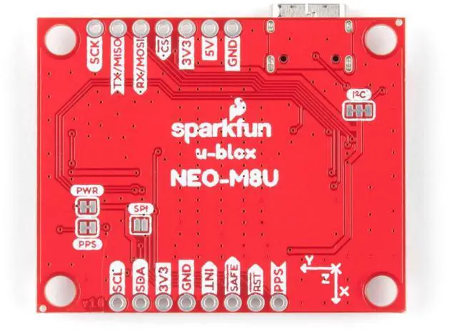Alt view image 3 of 5 - SparkFun GPS Dead Reckoning Breakout - NEO-M8U (Qwiic) - Supports NMEA, UBX, and RTCM protocols Over UART or I2C interfaces Time-to-First fix Cold Start (~26s) Hot Start (~1.5s)