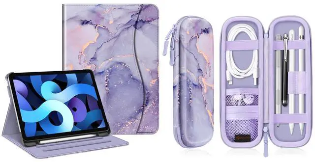 Main image of Fintie Multi-Angle Viewing Case for iPad Air 11-inch M3 (2025) / M2 (2024), iPad Air 5th (2022) / 4th Generation 10.9 Inch Bundle with Fintie PU Leather Protective Carrying Case for Apple Pencil