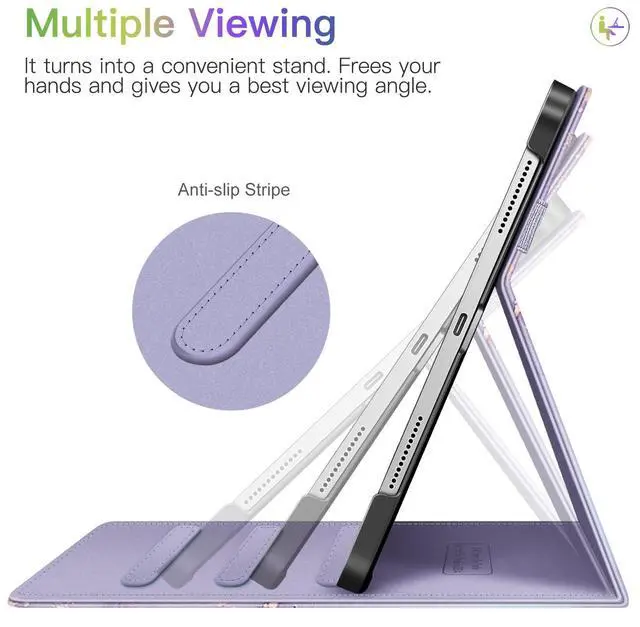 Alt view image 3 of 5 - Fintie Multi-Angle Viewing Case for iPad Air 11-inch M3 (2025) / M2 (2024), iPad Air 5th (2022) / 4th Generation 10.9 Inch Bundle with Fintie PU Leather Protective Carrying Case for Apple Pencil