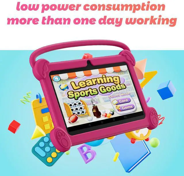 Alt view image 2 of 5 - DIGITHINK Kids Tablet 7 inch 3-9 with Protective Case, 4GB (2GB+2GB Expand) RAM 32GB ROM, Toddler Tablets, Andriod Educational Learning Device,Prarent Control, Netflix,YouTube,aiwawa apps (Rose Red)