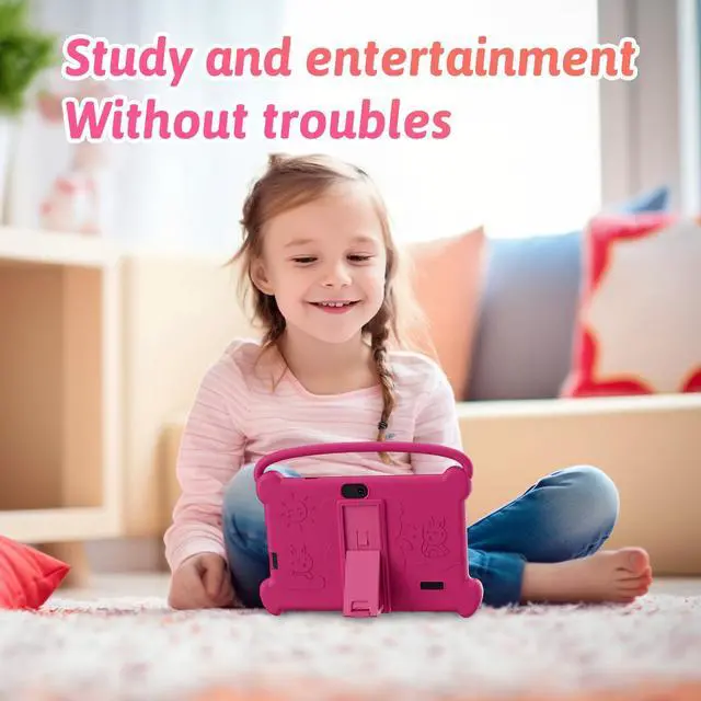 Alt view image 4 of 5 - DIGITHINK Kids Tablet 7 inch 3-9 with Protective Case, 4GB (2GB+2GB Expand) RAM 32GB ROM, Toddler Tablets, Andriod Educational Learning Device,Prarent Control, Netflix,YouTube,aiwawa apps (Rose Red)