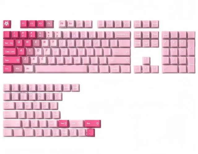 Main image of dagaladoo Pink Crystal Keyboard Keycaps Jelly,Cute Clear Keycaps, Transparent Custom keycaps 60% 75% 100%,dye Sub,Shine Through Keyboard caps,Cherry Profile keycap for Mechanical Keyboards(150key)