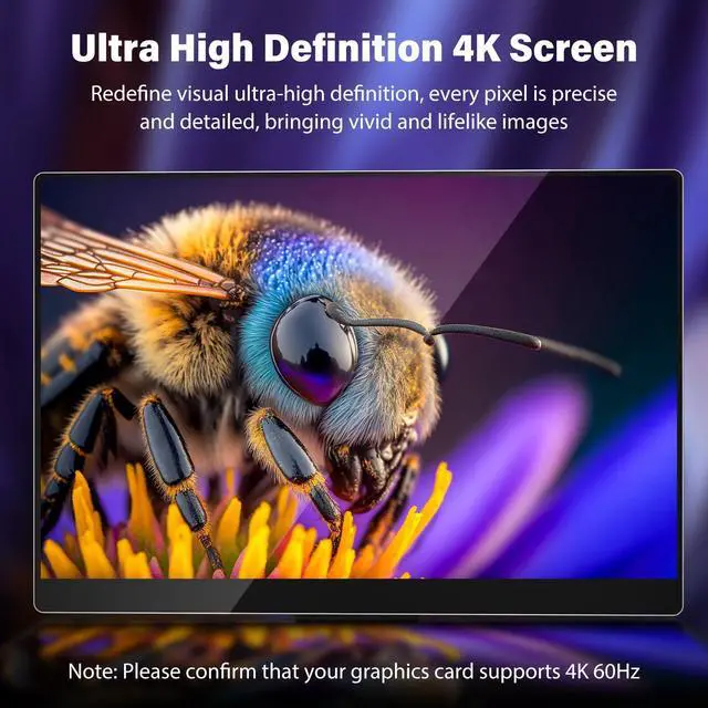 Alt view image 4 of 5 - InnoView 14 Inch OLED Portable Monitor 4k UHD 3840x2400 Portable Monitor 100% DCI-P3 | 100000:1Contrast | Built-in Speakers, Travel Monitors for Laptop PC MAC Phone PS4 Xbox Switch