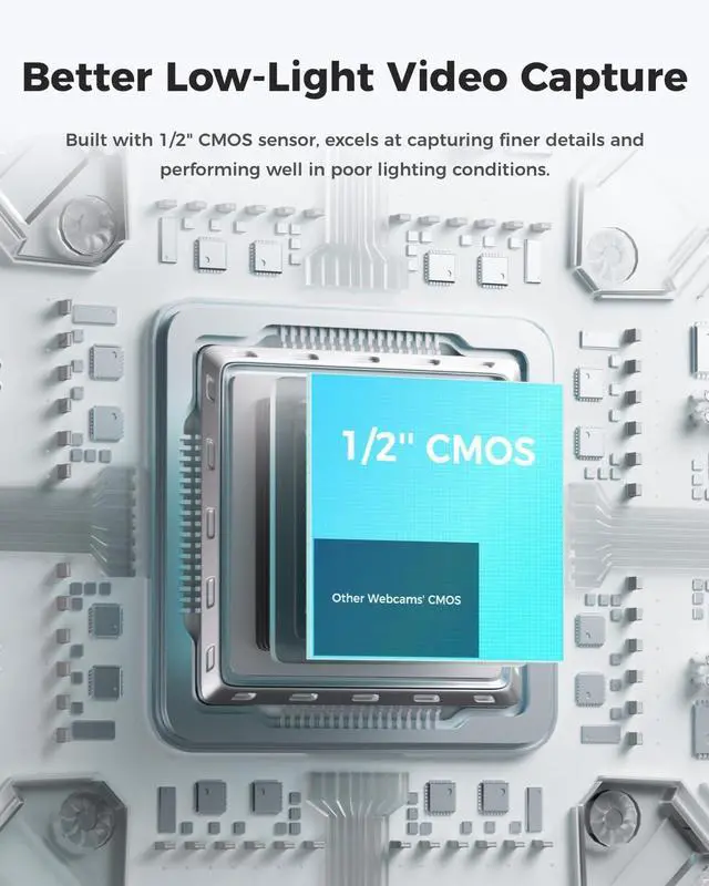 Alt view image 3 of 5 - OBSBOT Meet 2 Ultra HD 4K Streaming Webcam, 1080p at 60 FPS, Video Conference Camera with AI Automatic Cropping, USB-C, Dual Noise Reducing Mics, Works with MS_Teams/Zoom- Gray