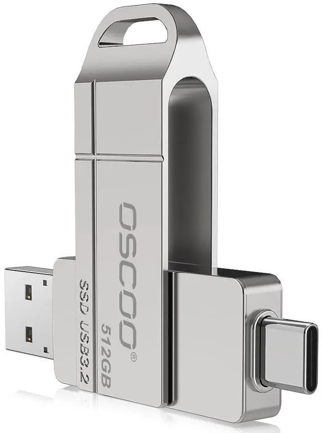 Main image of OSCOO 512GB USB Flash Drive,Up to 550MB/sUSB 3.2 Gen1 High-Speed Thumb Drive, Dual USB-C & USB-A Ports, Compatible with iPhone 15/16/17, Android Phones, Mac  Photo & Video Backup