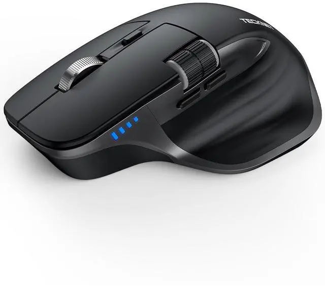 Main image of TECKNET Wireless Mouse, Bluetooth Mouse (BT5.0/5.0 & 2.4G) Rechargeable 4800 DPI Ergonomic Optical Mouse with 6 Adjustable, Quiet Clicks, USB A Receiver, 7 Buttons, Wide Compatibility - Black