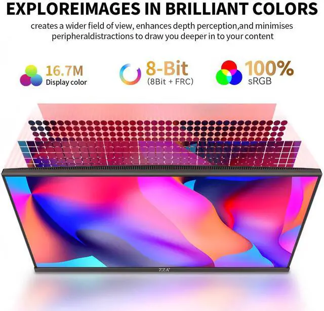 Alt view image 3 of 5 - ZZA 32 Inch Computer Monitor, 4K Monitor 60HZ UHD(3840 * 2160P) 3000R IPS Screen with Ultra-Thin Bezels,HDR10,HDMI/DP Ports, Tilt Adjustable, Eyecare, Ideal for Business, Office, and Casual Gaming