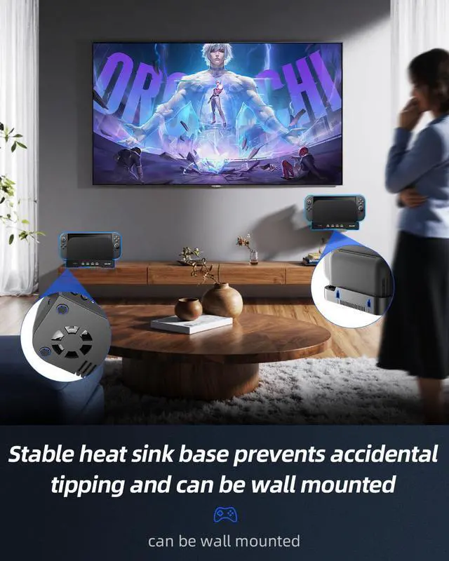 Alt view image 5 of 5 - Cooling Fan for Switch 2 Dock,RGB Cooling Fan for Nintend0 Switch 2 Dock,3-Speed Adjustable Airflow,High-Efficiency Heat Dissipation, Ultra-Quiet Operation,with 4 USB HUB Ports,for Switch2 Accessories