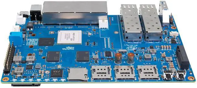 Alt view image 4 of 5 - Banana Pi BPI-R4 WiFi 7 OpenWRT Wireless Dual-Band WiFi Router Board, MediaTek MT7988A (Filogic 880) SoC, 4G/5G Internet Router, 4X GbE and 2X 10GbE SFP for NAS Smart Home Gateway (8GB RAM Bundle3)