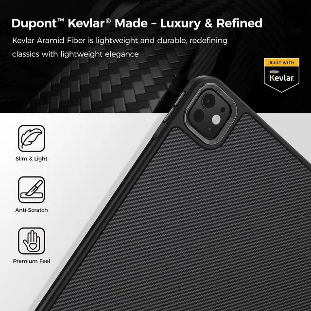 Alt view image 2 of 5 - BENKS ArmorPro Case for iPad Pro 11 Inch (M5 2025/ M4 2024), Slim & Lightweight Shockproof Cover with Pencil Holder, Supports Apple Pencil Charging, Built with Dupont Kevlar Fiber and TPU