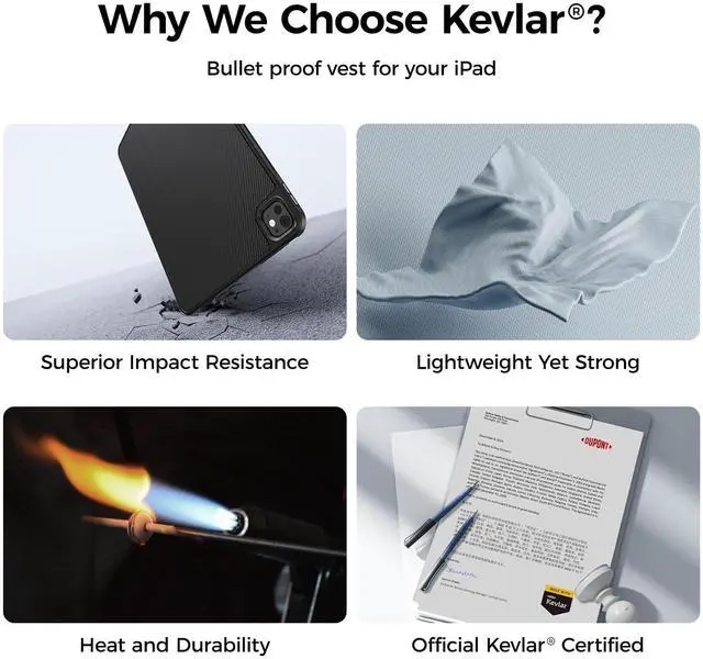 Alt view image 3 of 5 - BENKS ArmorPro Case for iPad Pro 11 Inch (M5 2025/ M4 2024), Slim & Lightweight Shockproof Cover with Pencil Holder, Supports Apple Pencil Charging, Built with Dupont Kevlar Fiber and TPU