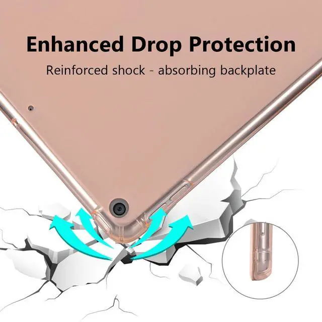 Alt view image 4 of 5 - JOYLAND Cute Cherry Printed Case for iPad 5th/6th Generation (2017/2018) 9.7 Inch with Pencil Holder Foldable Auto Wake/Sleep Soft TPU Back Kawaii Fruit Pink Girly Leather Cover