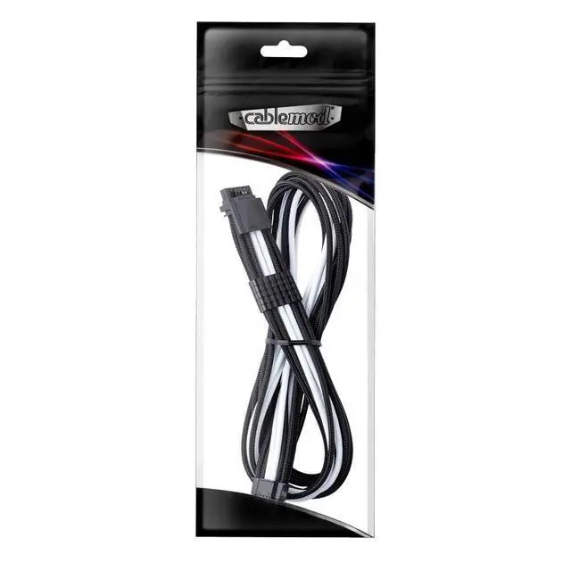 Alt view image 4 of 4 - CableMod Universal Pro ModMesh Sleeved 12V-2x6 12VHPWR StealthSense Direct PCIe Cable (Black + White, 16-pin to 16-pin, 60cm)