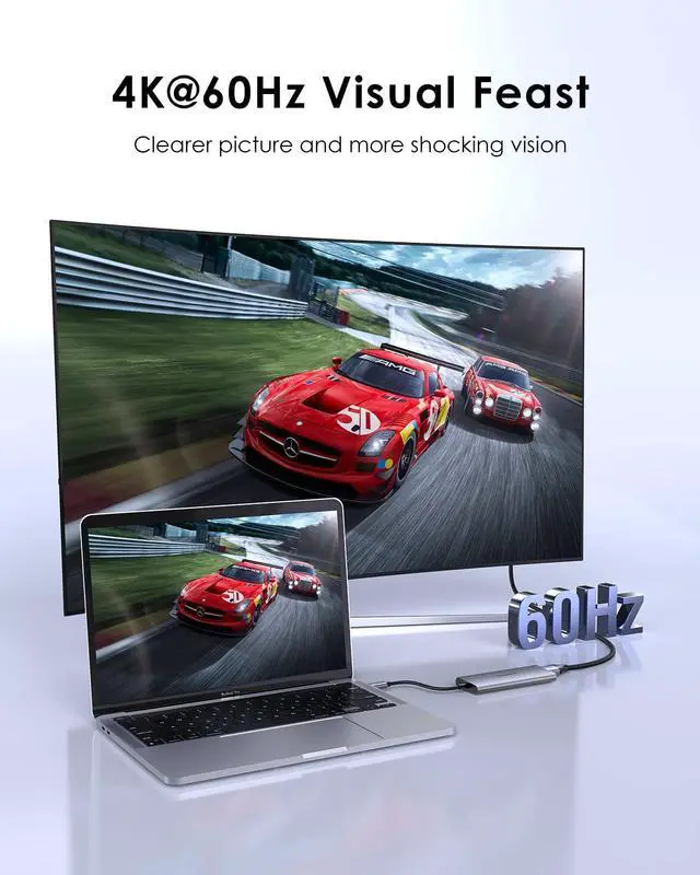 Alt view image 3 of 5 - LENTION USB C Hub with 4K HDMI Output(4K@60Hz), 4 USB 3.0, Type C Charging Dongle Compatible 2023-2016 MacBook Pro, New Mac Air, Steamdeck, Type C Devices, Stable Driver Adapter (CB-C35sH, Space Gray)