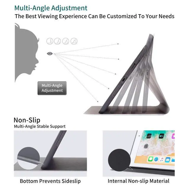 Alt view image 4 of 5 - for Galaxy Tab S7 FE 5G Case 2021 Galaxy Tab S7 Plus Case 2020 PU Leather Smart Cover with Adjustable Stand & Auto Wake/Sleep Cover for Samsung Galaxy S7 FE 5G 12.4 inch - Purple Rose