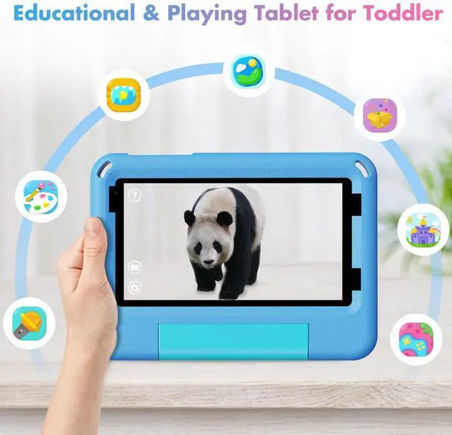 Alt view image 4 of 5 - VOLENTEX Android 15 Tablets with Case 7 inch Kids Tablet, 64GB Pad for Age 3-12 Toddler, Educationl, Games, Parental Control, Built in WiFi, Bluetooth, Dual Camera (Blue)