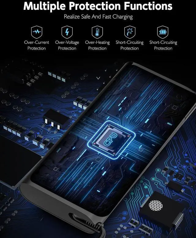 Alt view image 5 of 5 - 200W Laptop Charger AC Adapter Compatible with HP Omen 15 17 Pavilion Gaming Laptop 15 17 Zbook 15 17 Fury 16 G9 G10 G11 Victus 15 16 Envy 15 2020 TPN-DA10 L00818-850 TPN-LA21 TPN-LA20 Power Supply