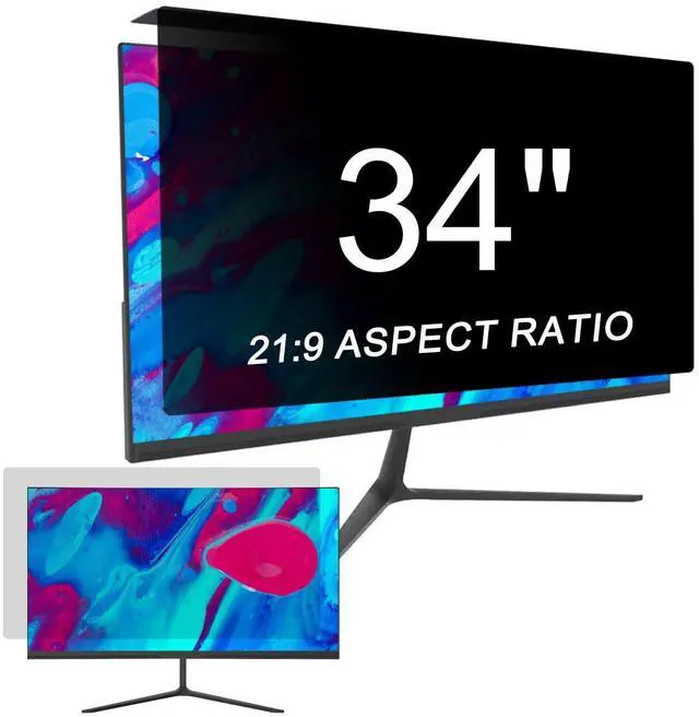 Main image of LYLSMGS 34 inch Privacy Screen for Computer Monitor, Protects Your Eyes From Glare And Blue Light, Hanging Anti-Spy 21:9 Privacy Screen Protection Shield (32.09 inch X 14.37 inch)