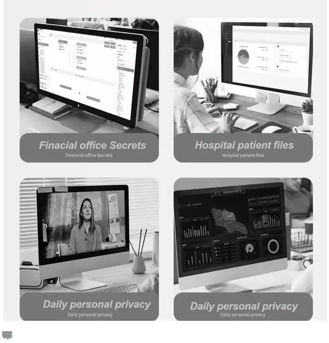 Alt view image 2 of 4 - LYLSMGS 34 inch Privacy Screen for Computer Monitor, Protects Your Eyes From Glare And Blue Light, Hanging Anti-Spy 21:9 Privacy Screen Protection Shield (32.09 inch X 14.37 inch)