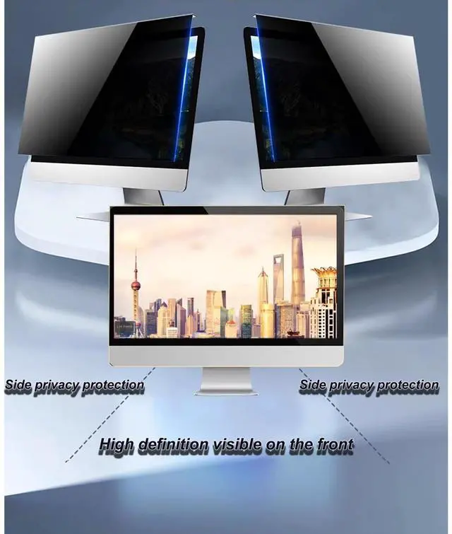 Alt view image 4 of 4 - LYLSMGS 34 inch Privacy Screen for Computer Monitor, Protects Your Eyes From Glare And Blue Light, Hanging Anti-Spy 21:9 Privacy Screen Protection Shield (32.09 inch X 14.37 inch)