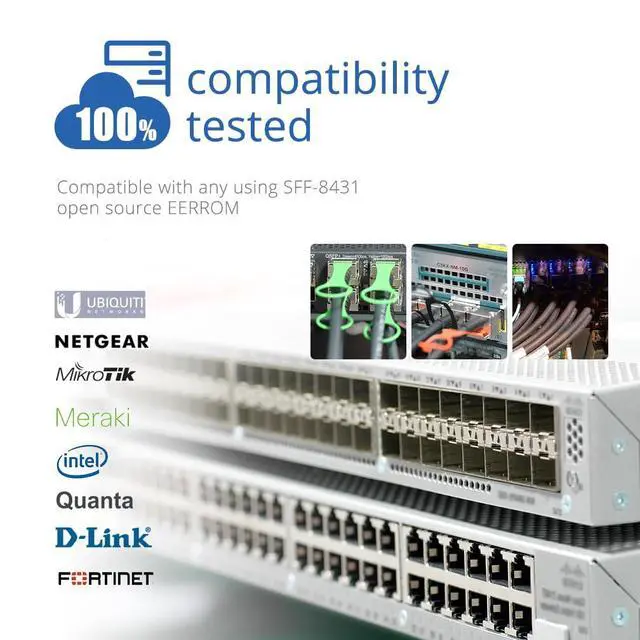 Alt view image 5 of 5 - H!Fiber 4 Pack SFP+ Cable, 10G SFP+ DAC, 0.3M(0.98ft), Passive Direct Attach Copper Twinax Cable for Cisc SFP-H10GB-CU0.3M, Ubiquiti UniFi UC-DAC-SFP+, Meraki, Mikrotik, Intel, Fortinet, Netgear