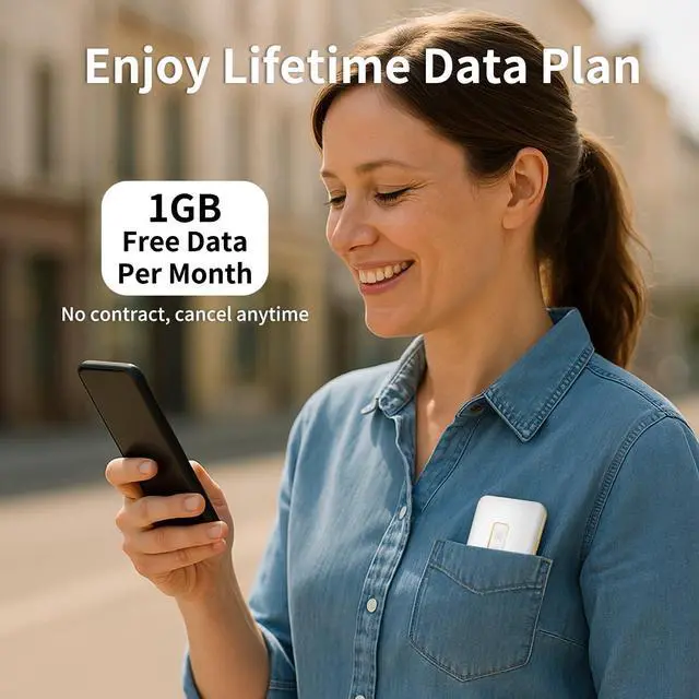 Alt view image 3 of 5 - FIRSTNUM M5 Mobile Hotspot, Portable WiFi Hotspot for Travel in 160+ Countries, Connect Up to10 Devices, No SIM Card Required and No Contract eSIM Hotspot, Portable Hotspot with 1GB Free Data Monthly