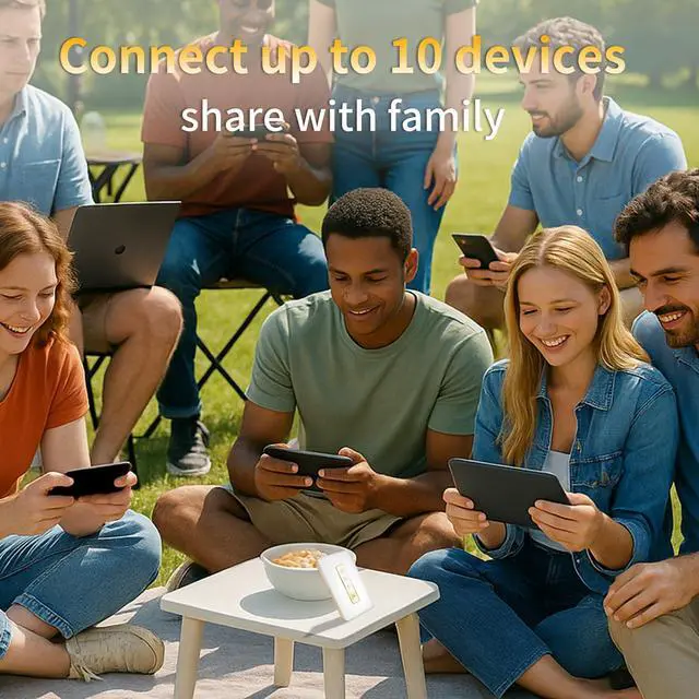 Alt view image 4 of 5 - FIRSTNUM M5 Mobile Hotspot, Portable WiFi Hotspot for Travel in 160+ Countries, Connect Up to10 Devices, No SIM Card Required and No Contract eSIM Hotspot, Portable Hotspot with 1GB Free Data Monthly