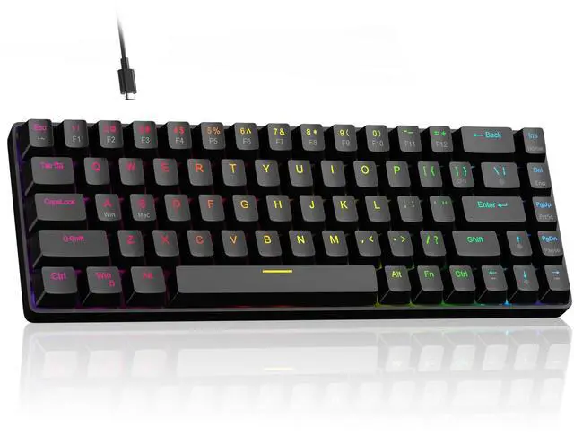 Main image of MageGee 60% Rapid Trigger Gaming Keyboard, Hall Effect Magnetic Switch, Actuation Point Adjustable, Hot Swappable RGB Backlit Wired Keyboard with Arrow Keys for Win/PC/MAC, Black