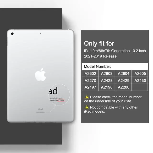 Alt view image 2 of 5 - DONGKE Compatible with iPad 10.2 Inch Case 2021 2020 2019, Smart Lightweight Trifold Stand Hard Plastic Transparent Cover Support Auto Sleep/Wake for iPad 10.2" 9th/8th/7th Generation - Stripes