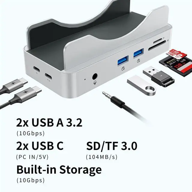 Alt view image 3 of 5 - Phixero (1TB Storage) M4 Mac mini Dock, Aluminum unibody Design, 6-in-1 hub, 10Gbps USB-A, SD/TF Reader, Space-Saving Design, Non-Removable SSD