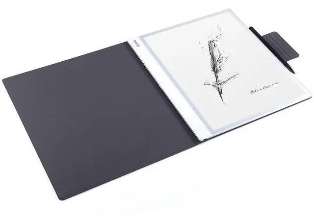 Alt view image 5 of 5 - LaoShuSheng Magnetic Case for 13.3" Onyx Boox Note Max (2024)&13.3" Boox Tab X C (2025) | Ultra-Thin Lightweight PU Leather | Book Folio Cover | with Pen Clasp | Smart Auto Sleep/Wake | (Cloth Black)