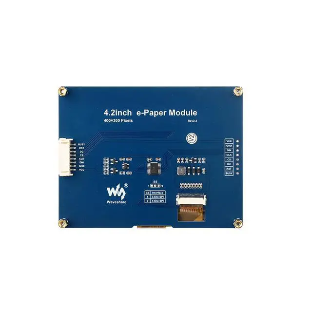 Alt view image 5 of 5 - iiunius 4.2inch E-Ink Display Module for Raspberry Pi & More, 400x300 Resolution, Black White Two Color, SPI Interface, Partial Refresh