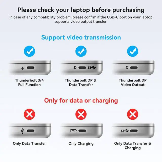 Alt view image 3 of 5 - USB C KVM Switch 1 Monitor 2 Computers 4K@60Hz 2 Ports Type-C to HDMI KVM Switches for 2 USB-C Port Laptops Share Single HDMI Monitor and Keyboard Mouse