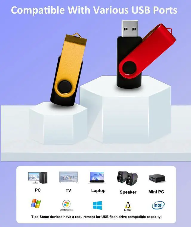 Alt view image 4 of 5 - 8GB USB Flash Drive 10 Pack, Nicepicten USB 2.0 Thumb Drives Zip Drive USB 8GB Memory Stick Swivel Pendrive Jump Drives Multipack with 10PCS Lanyard for Events Office (Colorful 10Pack 8 GB)