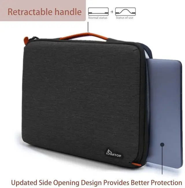 Alt view image 2 of 5 - Laptop Sleeve Cover 13 Inch for Notebook Compatible with MacBook Pro/Air, Water-Resistant Case with YKK Zipper, Polyester