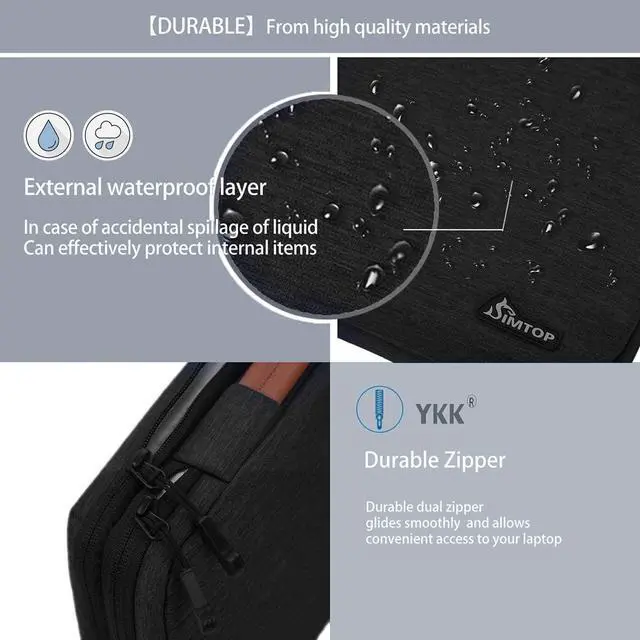 Alt view image 3 of 5 - Laptop Sleeve Cover 13 Inch for Notebook Compatible with MacBook Pro/Air, Water-Resistant Case with YKK Zipper, Polyester