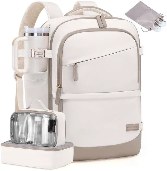 Main image of LOVEVOOK Travel Backpack for Women & Men, 50L Carry on Backpack Airline Approved, Large TSA Personal Item Travel Bag fits 17.3" Laptop, Business Weekender Bag for Essentials, 4Pcs