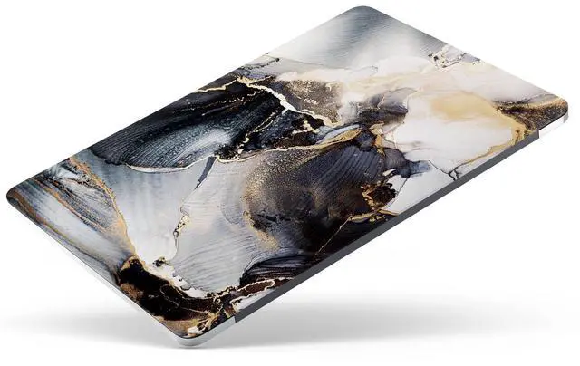 Alt view image 3 of 5 - Berkin Arts Compatible with MacBook Pro 13 inch Cover, 2022, 2021, 2020-2018 Release A1708 with Keyboard Cover & Screen Protector Maximalism Marble and Gold Baroque