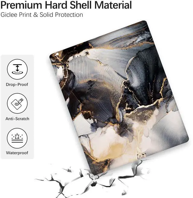 Alt view image 4 of 5 - Berkin Arts Compatible with MacBook Pro 13 inch Cover, 2022, 2021, 2020-2018 Release A1708 with Keyboard Cover & Screen Protector Maximalism Marble and Gold Baroque